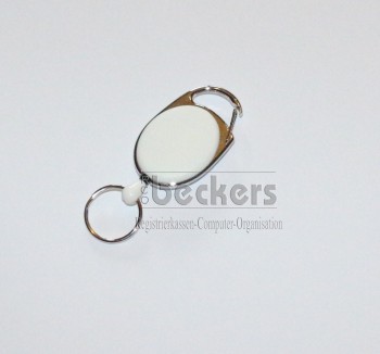 1 Stück Kartenhalter Jojo Oval mit Schlüsselring weiss