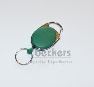 1 Stück Kartenhalter Jojo Oval mit Schlüsselring grün