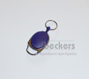 1 Stück Kartenhalter Jojo Oval mit Schlüsselring lila