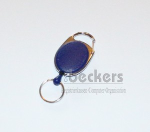 1 Stück Kartenhalter Jojo Oval mit Schlüsselring blau