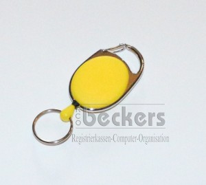1 Stück Kartenhalter Jojo Oval mit Schlüsselring gelb