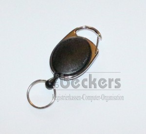 1 Stück Kartenhalter Jojo Oval mit Schlüsselring schwarz